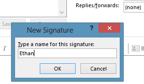 Name Signature, OK to save